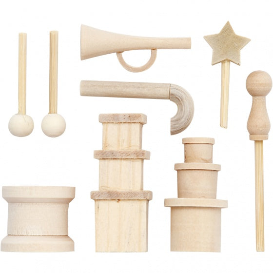 kleine accessoires lichtbruin 5 cm 9 stuks