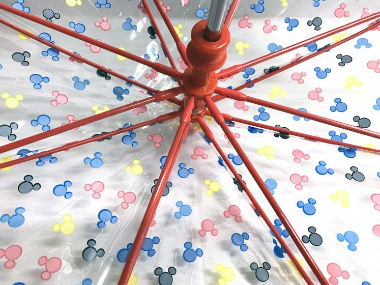 paraplu Mickey Mouse blauw/transparant 45 cm