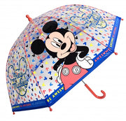 paraplu Mickey Mouse blauw/transparant 45 cm