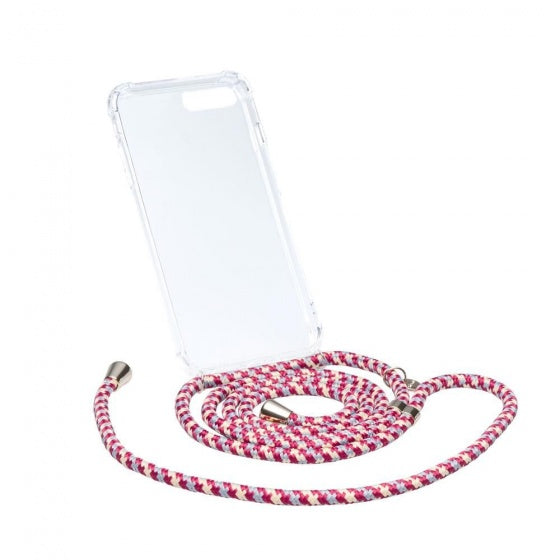 telefoonhoesje & koord Axento rood/wit iPhone 7+/8+