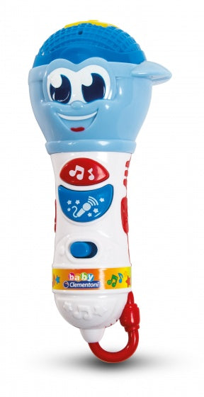 draagbare microfoon 17 cm wit-blauw