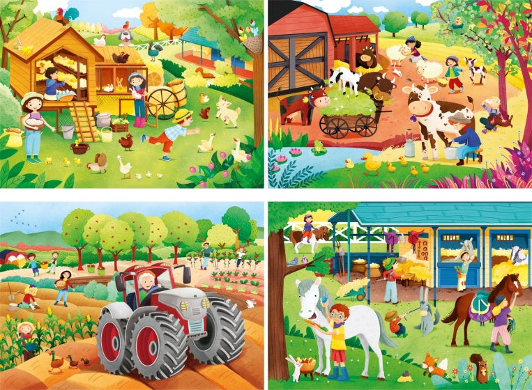 legpuzzel Boerderij junior 180 stukjes 4-delig