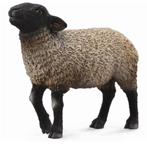 boerderijdieren: suffolk 10 cm zwart/wit