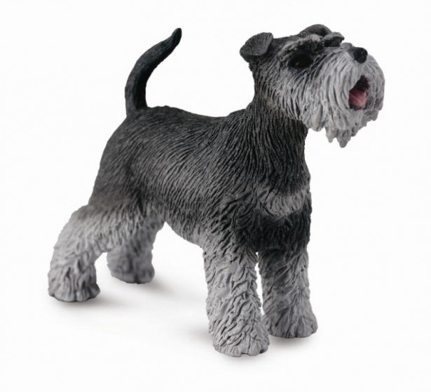 honden: Schnauzer 6 cm zwart/grijs