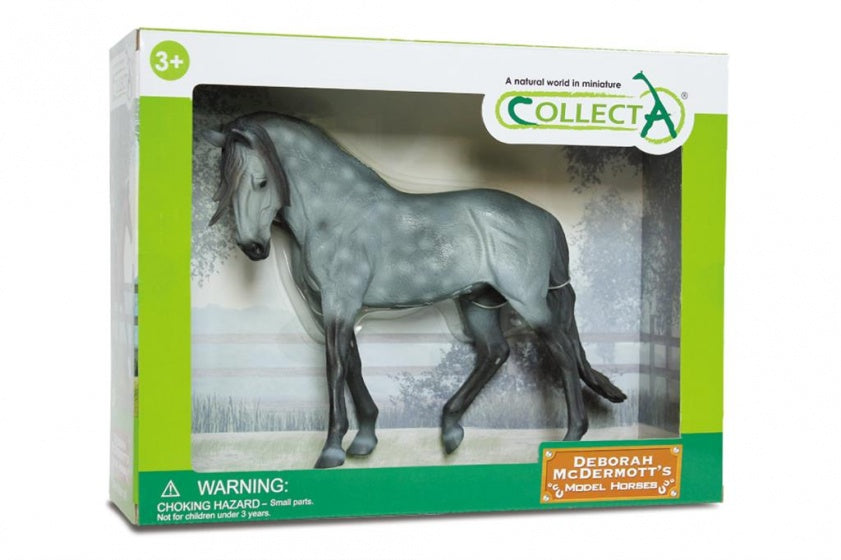 paarden: Andalusische hengst 1:12 donkergrijs