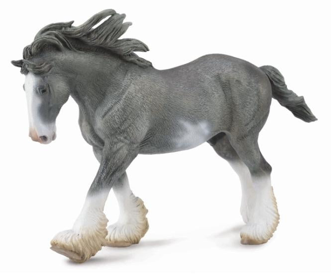 paarden: Clydesdale hengst 20 cm grijs