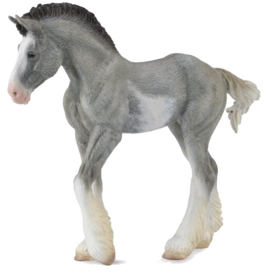 paarden: Clydesdale veulen 11 cm grijs
