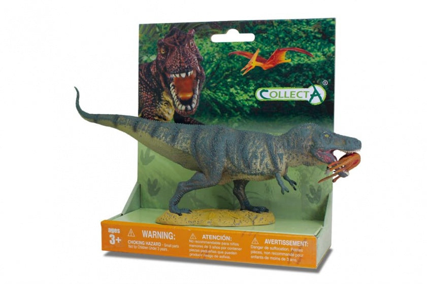 prehistorie: T-Rex met prooi speelfiguur groen