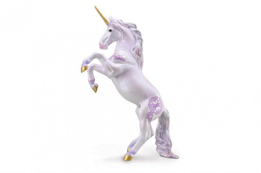 speelfiguur eenhoorn wit/roze 11 x 18 cm