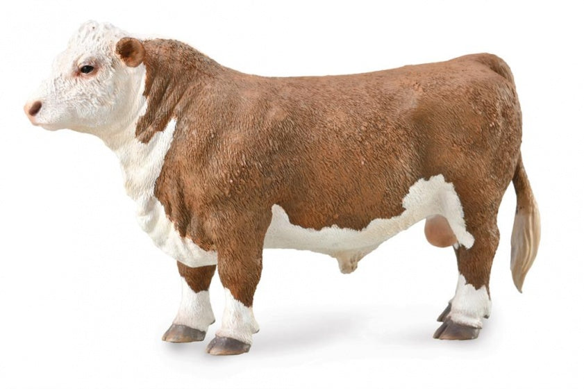 speelfiguur stier bruin/wit 13 x 8 cm