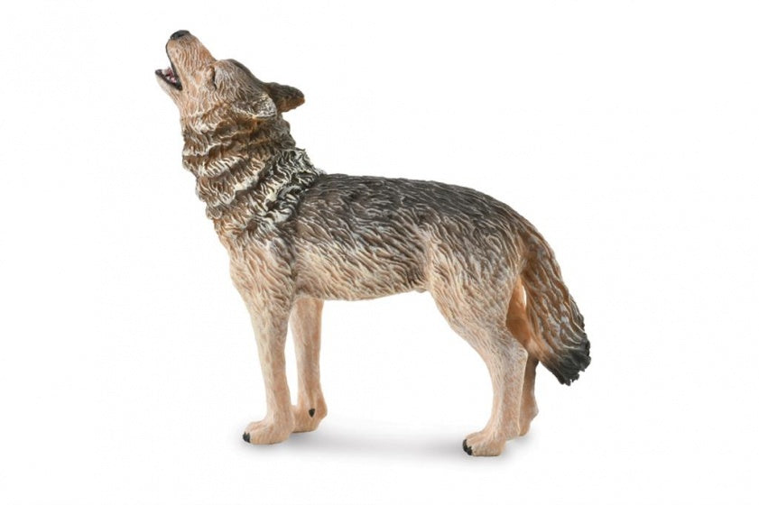 speelfiguur wolf grijs 9 x 8 cm