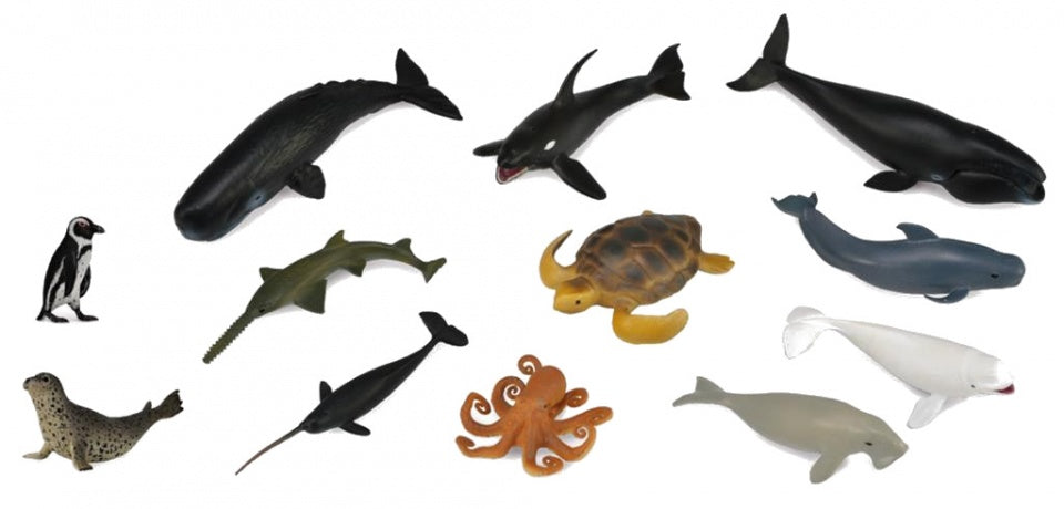 Zeedieren set mini 12 stuks 7-11 cm