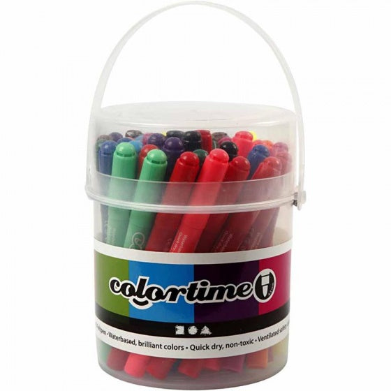 emmer met stiften lijndikte 5 mm multicolor 42 stuks