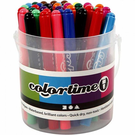 emmer met stiften lijndikte 5 mm multicolor 42 stuks
