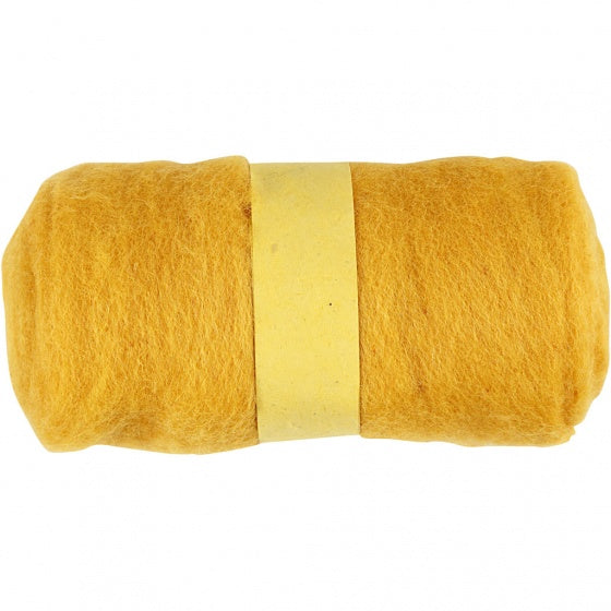 gekaarde wol geel 100 gr