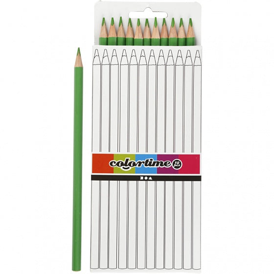 kleurpotloden 3 mm vulling 17 cm groen 12 stuks