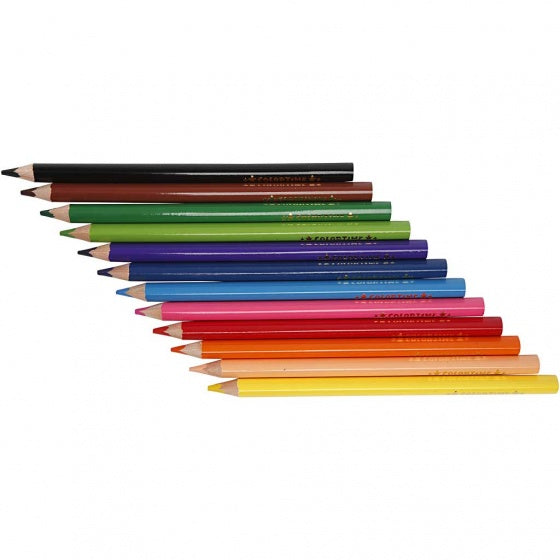 kleurpotloden Jumbo 5 mm vulling multicolor 12 stuks