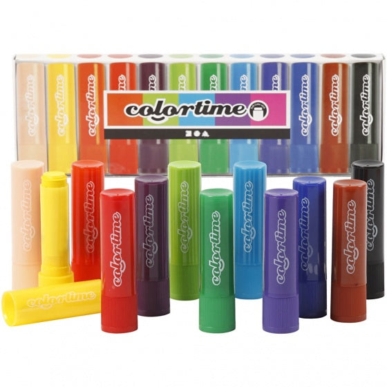 krijt multicolor 8 cm 12 stuks