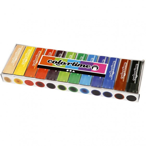 krijt multicolor 8 cm 12 stuks