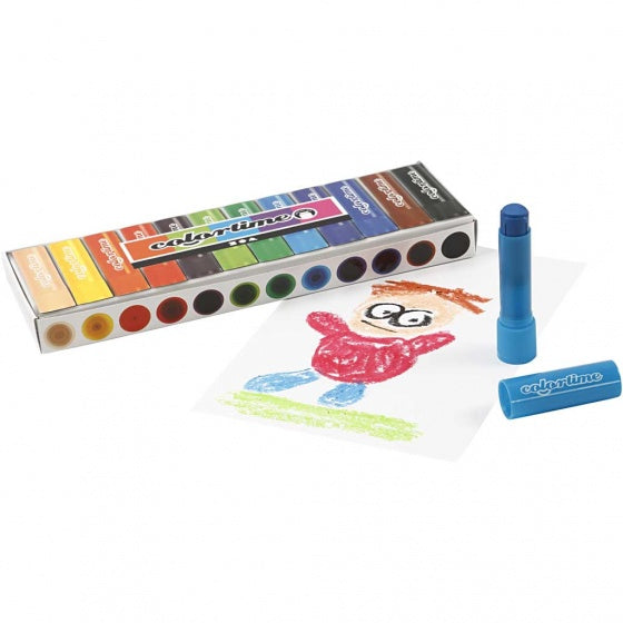 krijt multicolor 8 cm 12 stuks