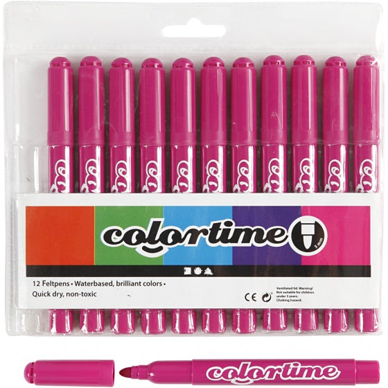stiften lijndikte 5 mm roze 12 stuks