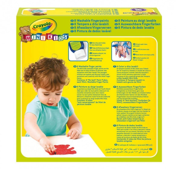 afwasbare vingerverf Mini Kids junior 90 ml 8-delig