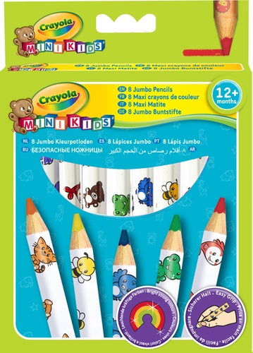 Mini Kids: dikke kleurpotloden 8 stuks