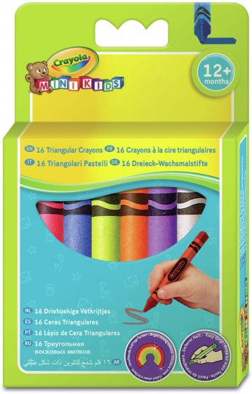 Mini Kids: driehoekige waskrijtjes 16 stuks