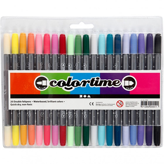 20 colortime dubbelstiften