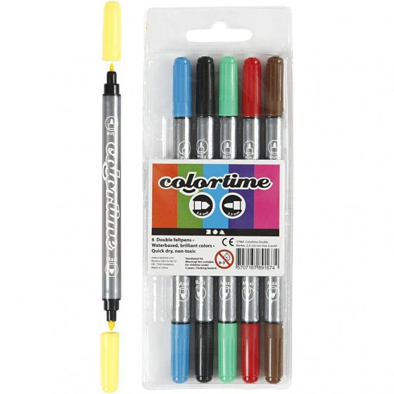 colortime dubbelstiften 6 stuks