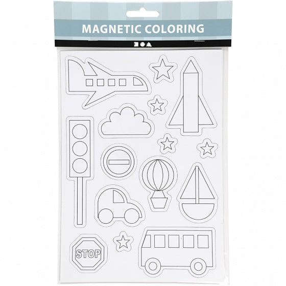 magnetische kleurplaten voertuigen 15 x 21 cm