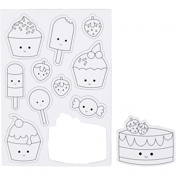 magnetische kleurplaten ijsjes en cupcakes 15x21 cm