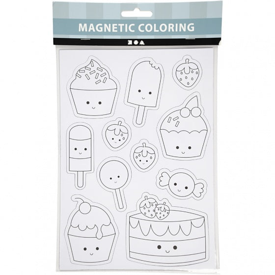 magnetische kleurplaten ijsjes en cupcakes 15x21 cm