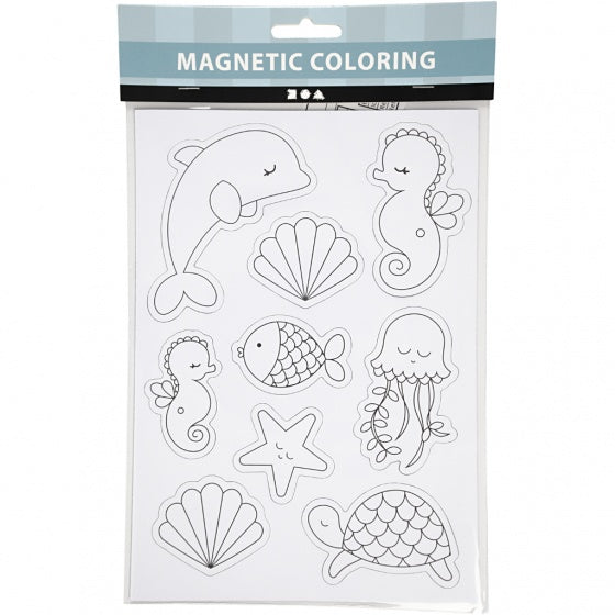 magnetische kleurplaten zeedieren 15 x 21 cm