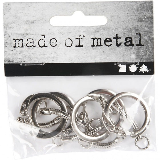 metalen sleutelhanger 5 stuks 6 cm