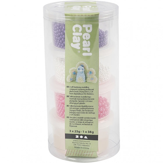 parelfoamklei paars/roze/wit 4-delig