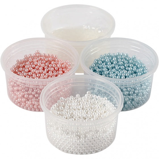 parelfoamklei blauw/roze/wit 4-delig