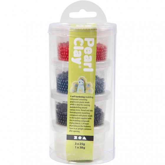 parelfoamklei donkerblauw/rood/zwart 4-delig