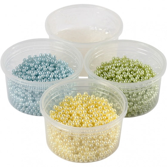 parelfoamklei geel/groen/blauw 4-delig