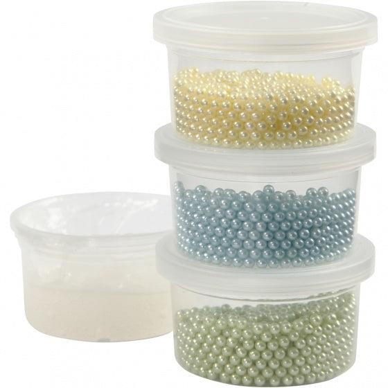 parelfoamklei geel/groen/blauw 4-delig