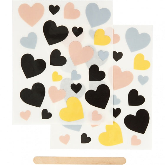 rub-on stickers hartjes 12 x 15