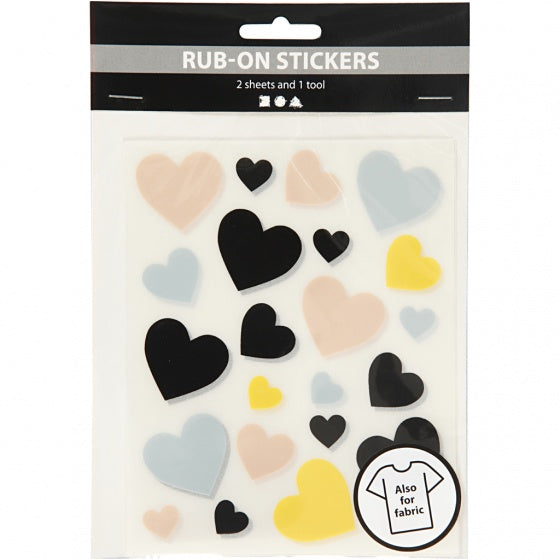 rub-on stickers hartjes 12 x 15