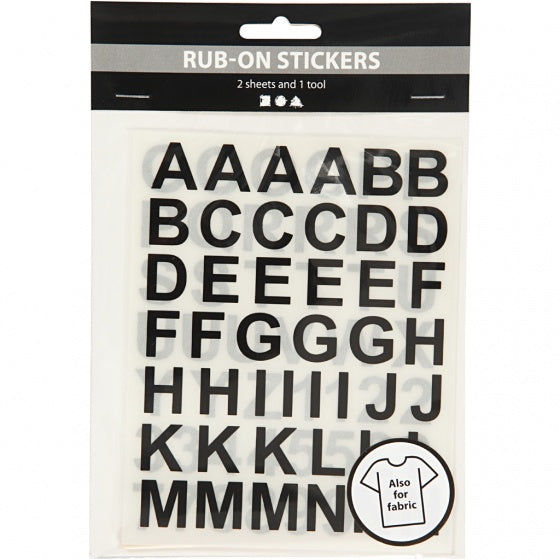rub-on stickers letters en cijfers 12 x 15