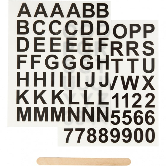 rub-on stickers letters en cijfers 12 x 15
