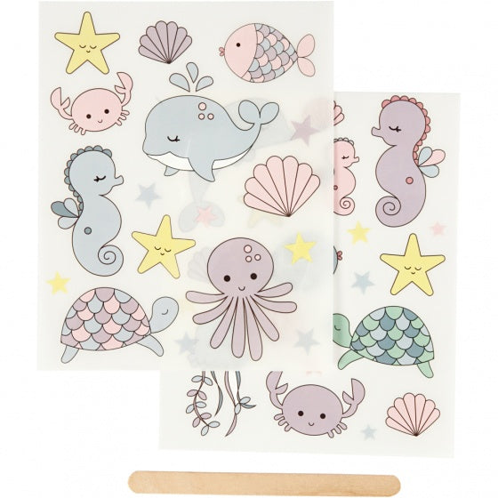 rub-on stickers zeedieren 12 x 15