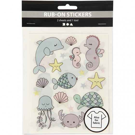 rub-on stickers zeedieren 12 x 15