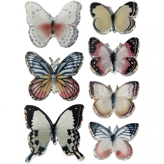 3D stickers vlinders assorti 8 stuks