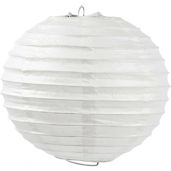 lampion rijstpapier 20 cm wit per stuk