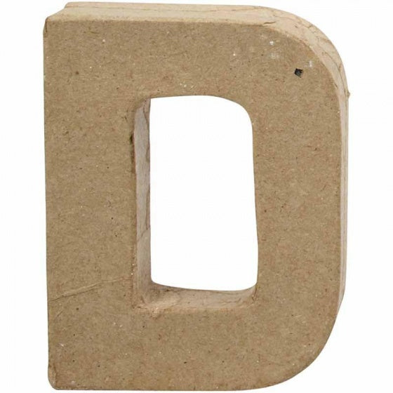 letter D papier-mâché 10 cm