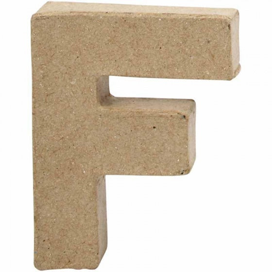 letter F papier-mâché 10 cm